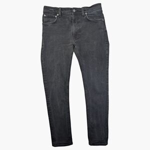 Nudie Lean Dean Skinny Black Jeans | Organic Cotton | Slim Taper | 32x32